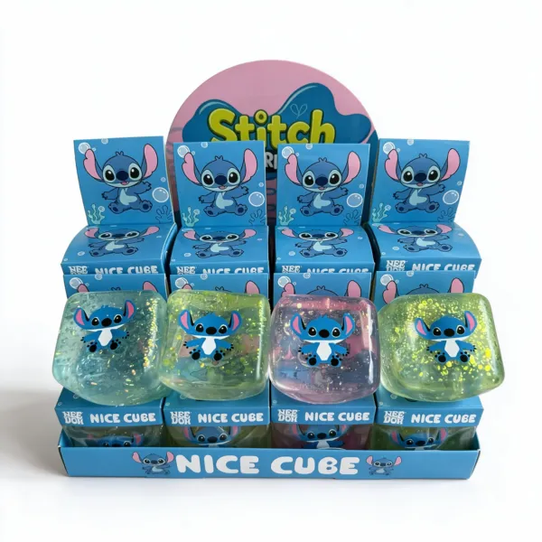 Blue Alien Gold Glitter Maltose Cube