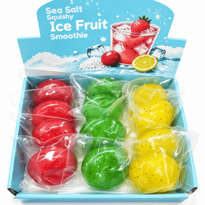 Bolsa de PVC con squishy de fruta tipo smoothie