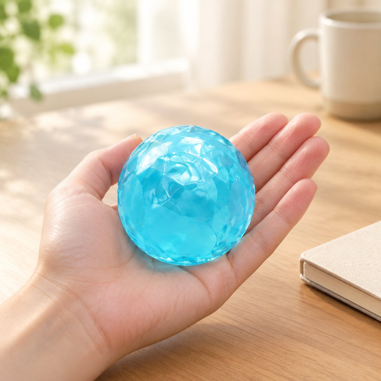 Translucent coconut oil stress ball for desk anxiety relief - King Squishy