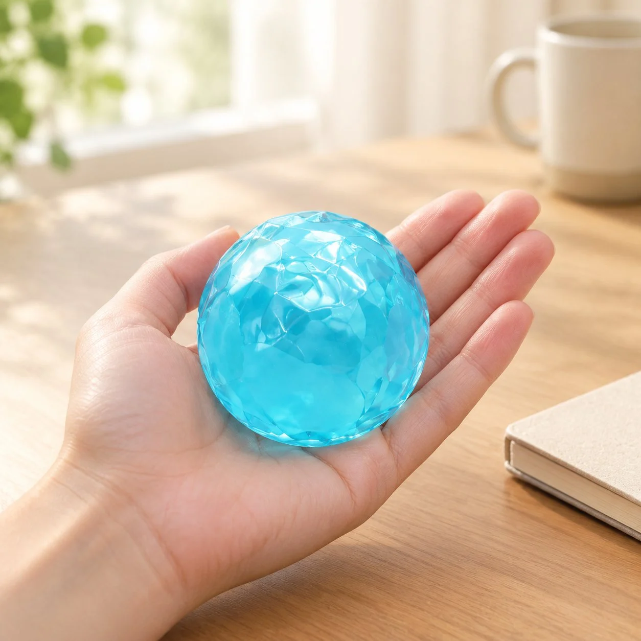 Palla antistress trasparente all'olio di cocco per il sollievo dall'ansia alla scrivania - King Squishy