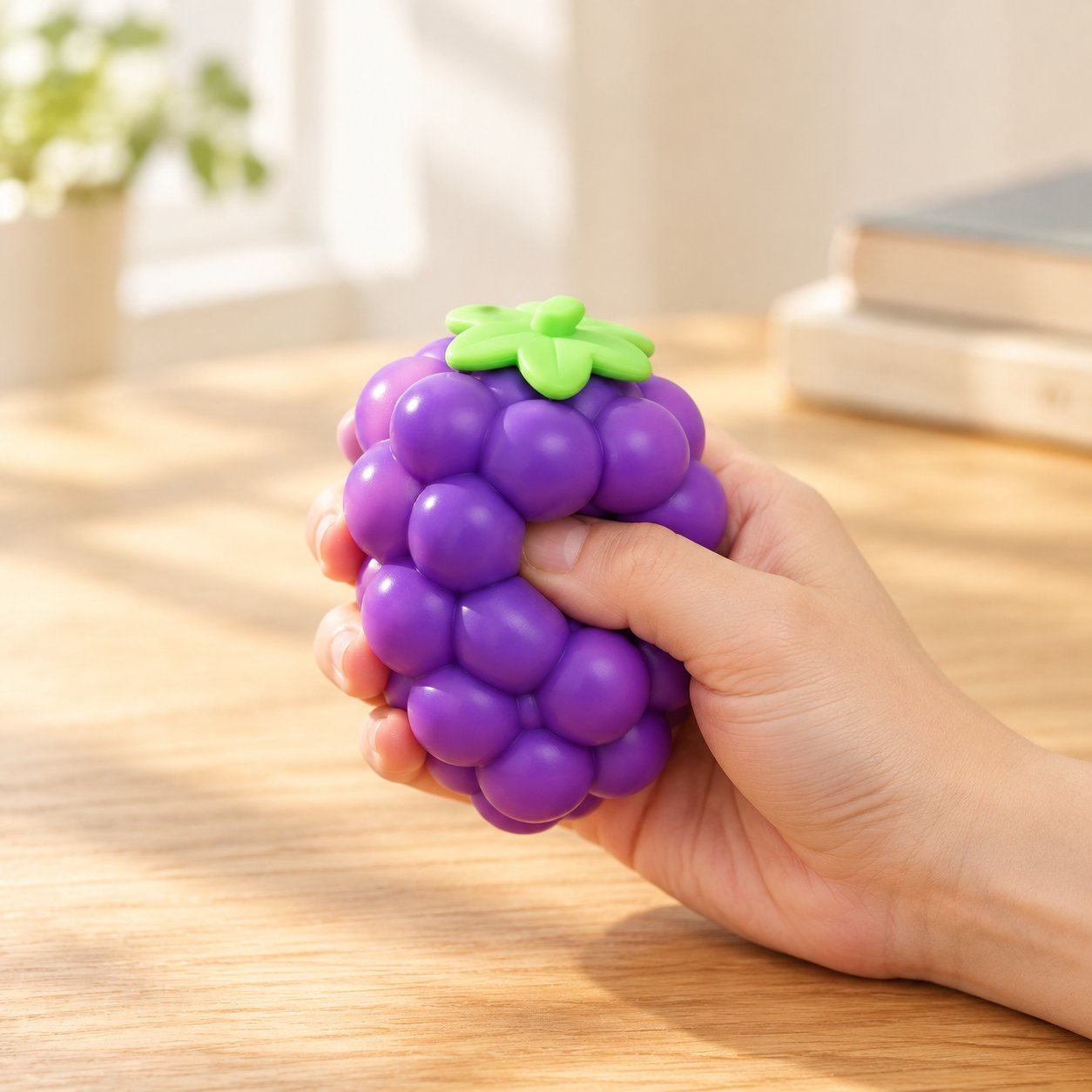 Firm grape squeeze cube fidget toy for anxiety attack grounding - King Squishy