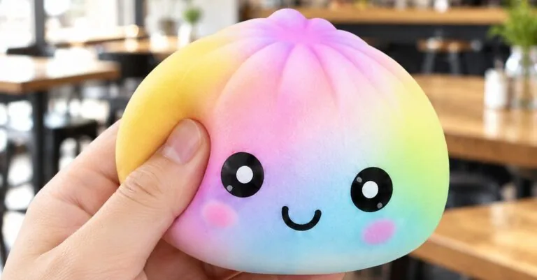 Squishy dumpling toys wholesale - rainbow steamed bun squishy squeezed in hand | King Squishy