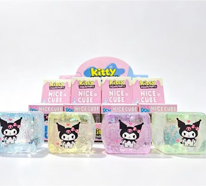 Black Bunny Gold Glitter Maltose Cube