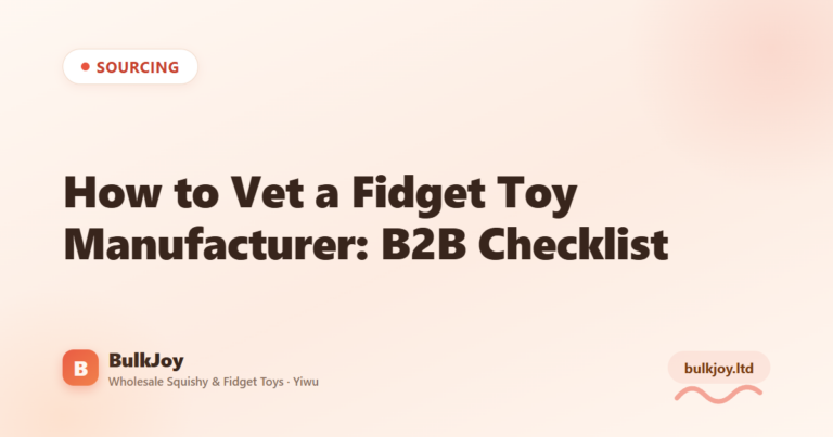 How to Vet a Fidget Toy Manufacturer - King Squishy wholesale guide